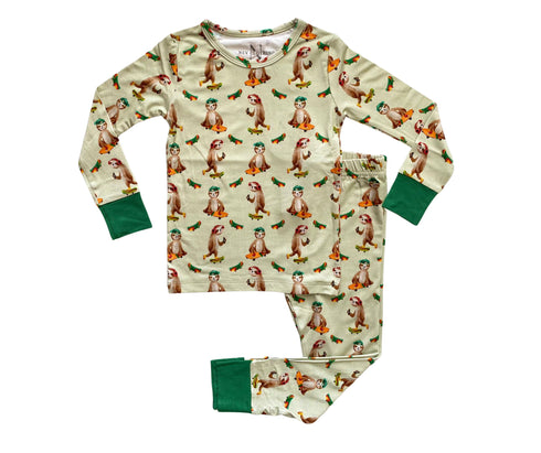 Skater Sloth 2 piece pajama set